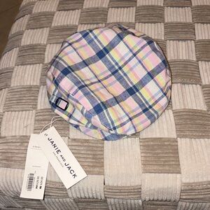 Janie and Jack Kids Plaid Beret - Pink, Blue, Yellow
